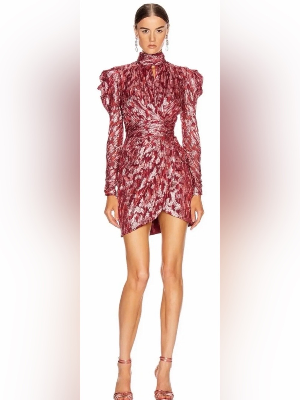 Jonathan Simkhai Vine metallic jacquard long sleeve midi dress - Picture 2 of 16